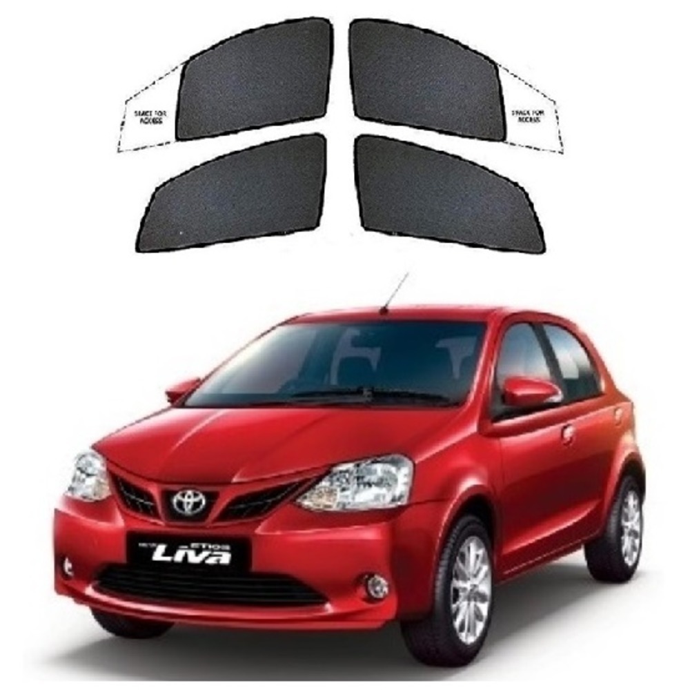 Premium  Fix type SunShade Curtain For Etios Liva  - Black